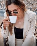 Ref.107: Suit - Blazer y Pantalón Ancho con Prenses- Vainilla