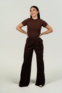 Ref.113: Set - Básica Estilo Body Manga corta Y Pantalón 1 prense – Moka