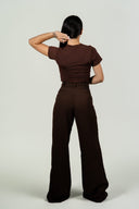 Ref.113: Set - Básica Estilo Body Manga corta Y Pantalón 1 prense – Moka