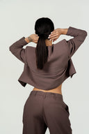 Ref.111-1: Blazer Corto Elegante – Taupe