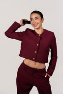 Ref.111-1: Blazer Corto Elegante – Vinotinto