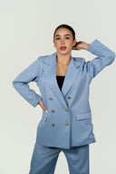 Ref.112: Suit - Blazer Elegante Cruzado y Pantalón Recto- Azul Bebé