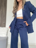 Ref. 067: Set formal pantalón y blazer semiceñido – azul oscuro