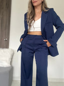 Ref. 067: Set formal pantalón y blazer semiceñido – azul oscuro