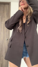 Ref. 073: Blazer oversize liviano – gris oscuro