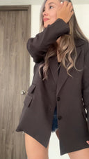 Ref. 073: Blazer oversize liviano – gris oscuro