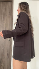 Ref. 073: Blazer oversize liviano – gris oscuro