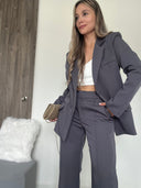 Ref. 067-1: Suit formal pantalón y blazer semiceñido – gris oscuro