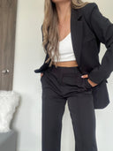 Ref. 067-1: Suit formal pantalón y blazer semiceñido – negro
