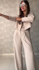 Ref. 074: Suit - Blazer corto y Pantalón recto – nude