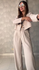 Ref. 074: Suit - Blazer corto y Pantalón recto – nude