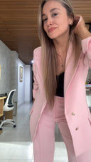 Ref.077: Suit - Blazer semioversize y pantalón clásico semicampana – palo de rosa