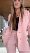 Ref.077: Suit - Blazer semioversize y pantalón clásico semicampana – palo de rosa