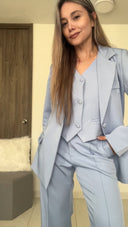 Ref. 067: Suit - Pantalón, chaleco y blazer semiceñido – azul índigo