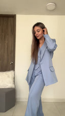 Ref. 067: Suit - Pantalón, chaleco y blazer semiceñido – azul índigo