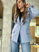 Ref. 067-2: Blazer elegante semiceñido – azul índigo