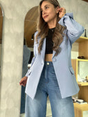 Ref. 067-2: Blazer elegante semiceñido – azul índigo