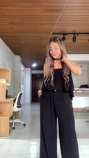 Ref. 082: Pantalón Palazo con Blusa OBSEQUIO – Negro