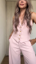 Ref. 085: Suit - Blazer, Chaleco cuello y Pantalón clásico – palo de rosa