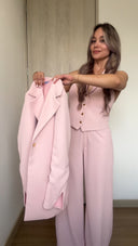 Ref. 085: Suit - Blazer, Chaleco cuello y Pantalón clásico – palo de rosa