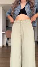 Ref. 085-3: Pantalón clásico recto sin prenses – Verde agua