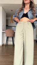 Ref. 085-3: Pantalón clásico recto sin prenses – Verde agua
