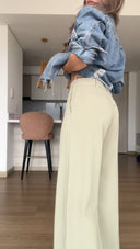 Ref. 085-3: Pantalón clásico recto sin prenses – Verde agua