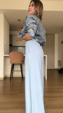 Ref. 085-3: Pantalón clásico recto sin prenses – Azul bebé