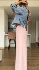 Ref. 085-3: Pantalón clásico recto sin prenses – Palo de rosa