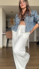 Ref. 085-3: Pantalón clásico recto sin prenses – Blanco