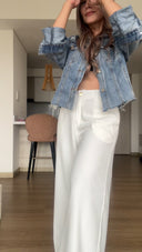 Ref. 085-3: Pantalón clásico recto sin prenses – Blanco