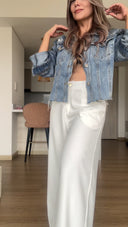 Ref. 085-3: Pantalón clásico recto sin prenses – Blanco
