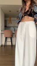 Ref. 085-3: Pantalón clásico recto sin prenses – Blanco