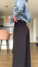 Ref. 085-3: Pantalón clásico recto sin prenses – negro