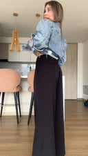 Ref. 085-3: Pantalón clásico recto sin prenses – negro
