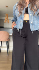 Ref. 085-3: Pantalón clásico recto sin prenses – negro