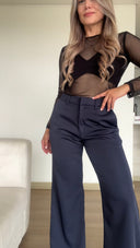 Ref. 081-1: Pantalón clásico semicampana – Azul oscuro