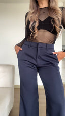 Ref. 081-1: Pantalón clásico semicampana – Azul oscuro