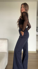Ref. 081-1: Pantalón clásico semicampana – Azul oscuro