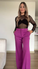 Ref. 081-1: Pantalón clásico semicampana – Magenta