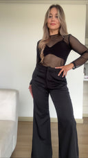 Ref. 081-1: Pantalón clásico semicampana – Negro