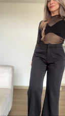 Ref. 081-1: Pantalón clásico semicampana – Negro