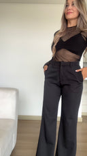 Ref. 081-1: Pantalón clásico semicampana – Negro
