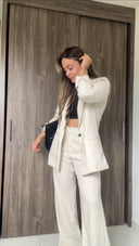 Ref. 072: Suit - Blazer y Pantalón clásico en lino – Beige