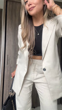 Ref. 072: Suit - Blazer y Pantalón clásico en lino – Beige