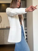 Ref.099-1: Blazer Elegante- Blanco