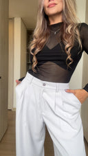 Ref. 087-2 Pantalón con prenses - Gris perla