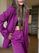 Ref.099: Suit - Blazer Elegante y pantalón clásico recto- Magenta