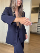 Ref.099 Suit - Blazer Elegante y pantalón clásico recto- Azul Oscuro