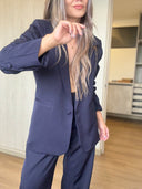 Ref.099 Suit - Blazer Elegante y pantalón clásico recto- Azul Oscuro